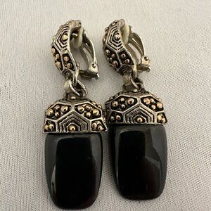 Elegant Black and Gold Earrings